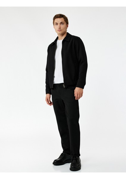 Slim Fit Cep Detaylı Uzun Kollu Fermuarlı Gömlek Yaka Mevsimlik Ceket fiyatları
