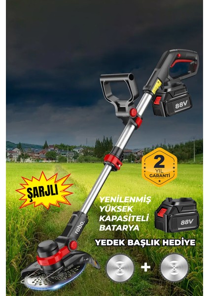 Şarjlı Çim Biçme Makinesi Tırpan 88V fiyatları
