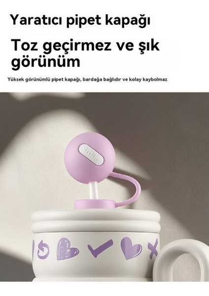 316 Paslanmaz Çelik Pipetli Termos Bardak Büyük Kapasiteli Sap Ice Ba Bardak Ofis Taşınabilir Kızlar Mini Termos Bardak (Yurt Dışından) modelleri