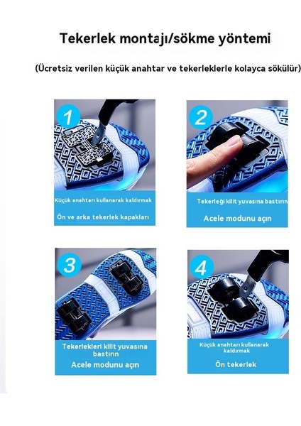Çocuk Dört Tekerlekli Serin Yürüyüş Ayakkabıları Işıklı Paten (Yurt Dışından) fırsatları