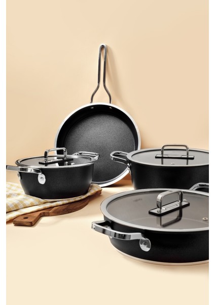 Bellini 7 Parça Tencere Seti Siyah