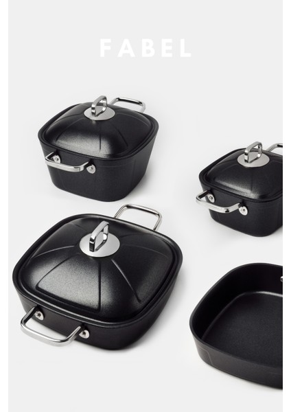 Fabel 7 Parça Tencere Seti Siyah