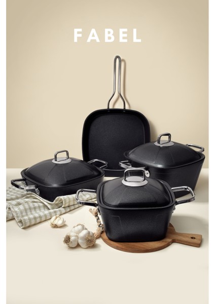 Fabel 7 Parça Tencere Seti Siyah