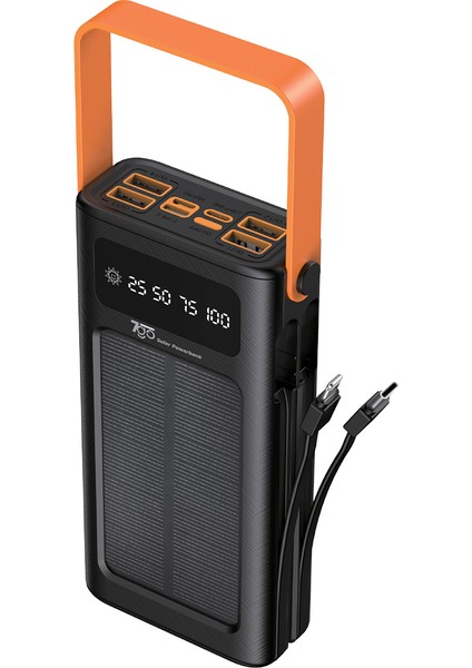 Gpw-02 20.000MAH Solar Powerbank – 4xusb-A, Qualcomm 3.0 Hızlı Şarj, Dahili Lightning & Usb-C Kablo, Dijital Yüzdelik Ekran fiyatları