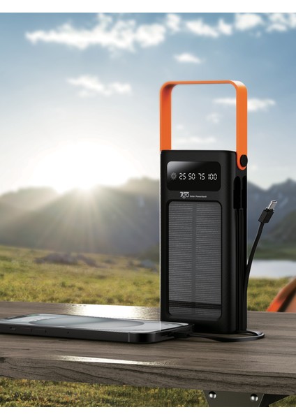 Gpw-02 20.000MAH Solar Powerbank – 4xusb-A, Qualcomm 3.0 Hızlı Şarj, Dahili Lightning & Usb-C Kablo, Dijital Yüzdelik Ekran modelleri