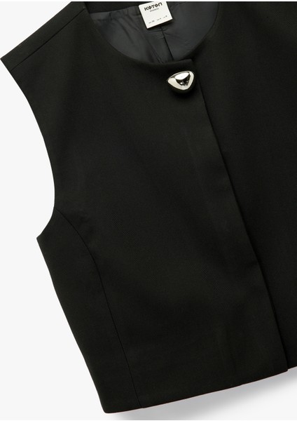 Metal Aksesuarlı Kolsuz Bisiklet Yaka Yelek modelleri