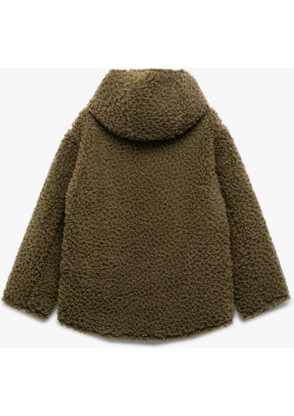 Uzun Kollu Kapşonlu Peluş Ceket fiyatları
