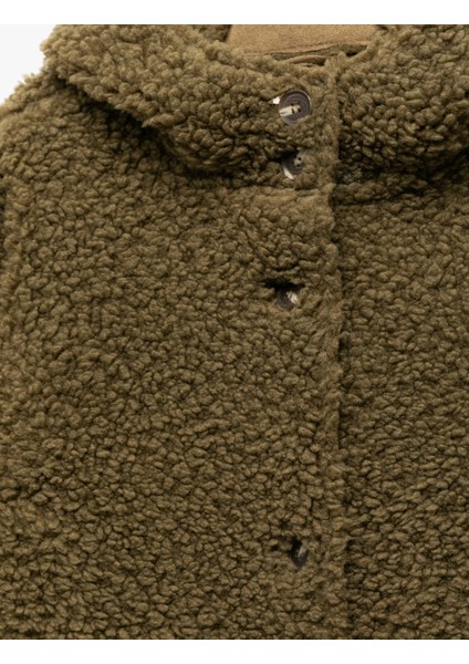 Uzun Kollu Kapşonlu Peluş Ceket modelleri