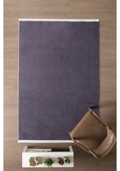 Modern Saçaklı Kaymaz Taban Tavşan Tüyü Kolay Temizlenebilir Yıkanabilir Salon Oturma Odası Yolluk Mutfak Halısı Gri Renk