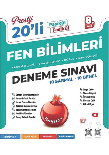 8. Sınıf Prestij Fen Bilimleri 20 Deneme Sınavı Nartest Yayınları