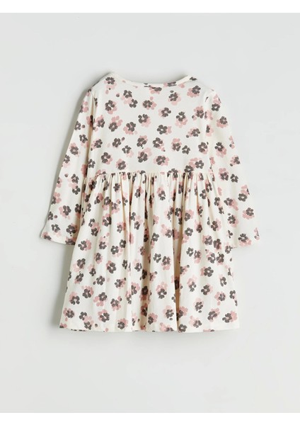 Lcw Kids Ekru Çiçekli Penye Kız Çocuk Elbise modelleri