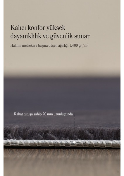 Modern Saçaklı Kaymaz Taban Tavşan Tüyü Kolay Temizlenebilir Yıkanabilir Salon Oturma Odası Yolluk Mutfak Halısı Gri Renk fırsatları