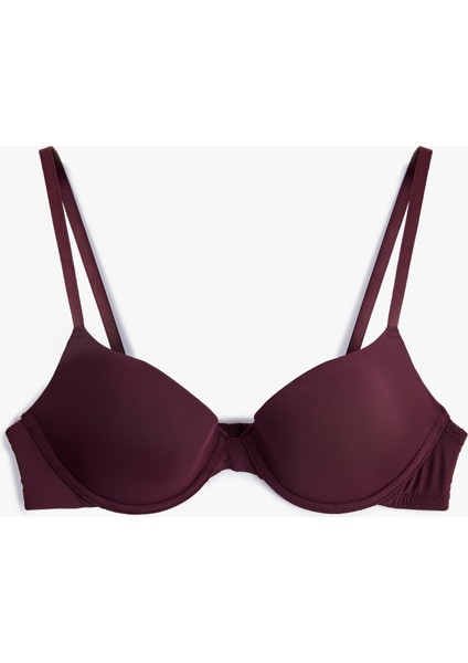 Rahat Kalıp Dolgulu Kaplı Balenli Push Up Sütyen