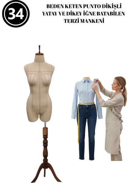 Özel Punto Kumaş - 34 Beden Pantolon Giyebilen Iğne Batabilen Terzi Mankeni fırsatları