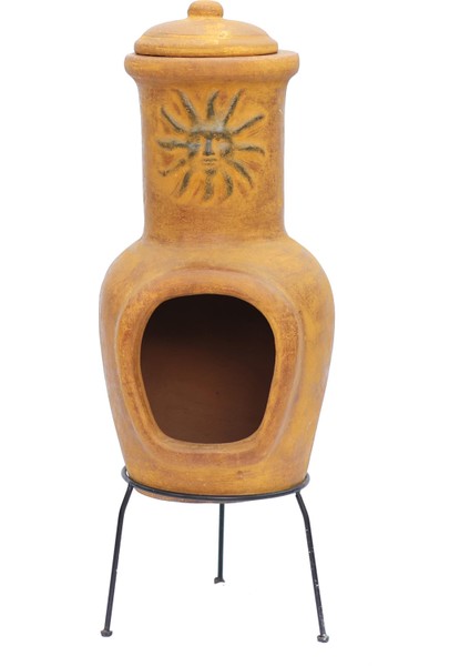 Güneş Motifli Küçük Chimenea Sarı