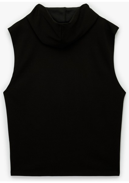 Pamuk Karışımlı Kapşonlu Oversize Spor Kolsuz Tişört fiyatları