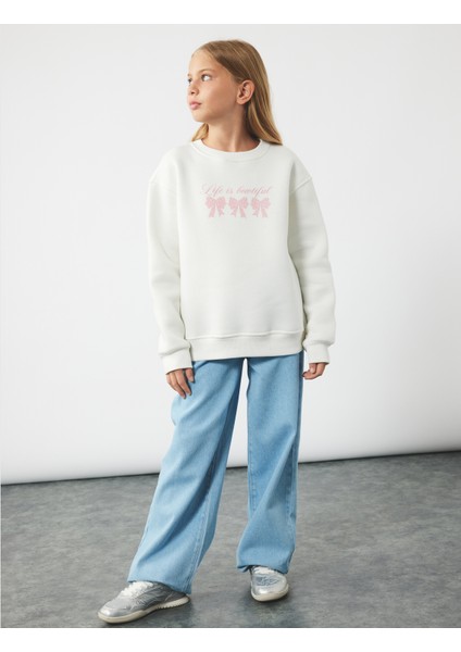 Pamuklu Cep Detaylı Rahat Kesim Geniş Paça Denim Pantolon fiyatları