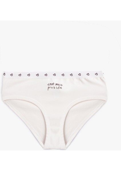 Yüksek Bel Kalp Baskılı Pamuklu Rahat Kalıp Hipster Külot