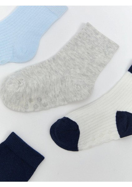 Lcw Baby Mavi Desenli Erkek Bebek Soket Çorap 5'li modelleri