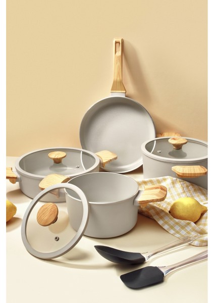 Celine 7 Parça Tencere Seti Krem indirimleri