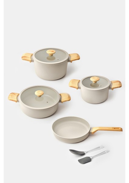 Celine 7 Parça Tencere Seti Krem