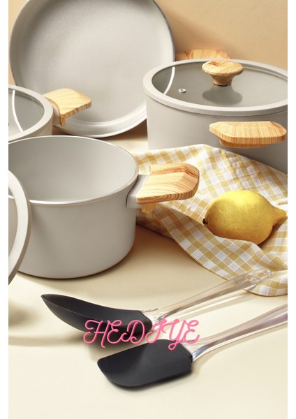 Celine 7 Parça Tencere Seti Krem