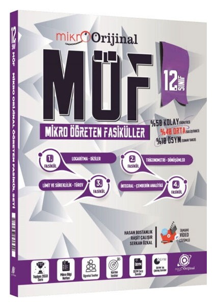 Mikro Orijinal 12. Sınıf Matematik Mikro Öğreten Fasiküller Orijinal Yayınları