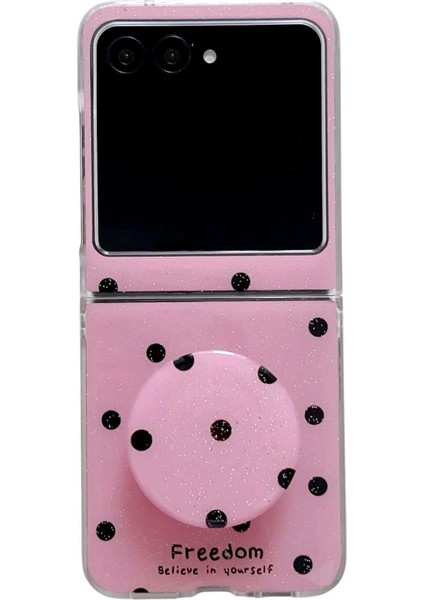 Motorola Razr 60 Için Tutuculu Simli Toz Noktalı Kılıf (Yurt Dışından)