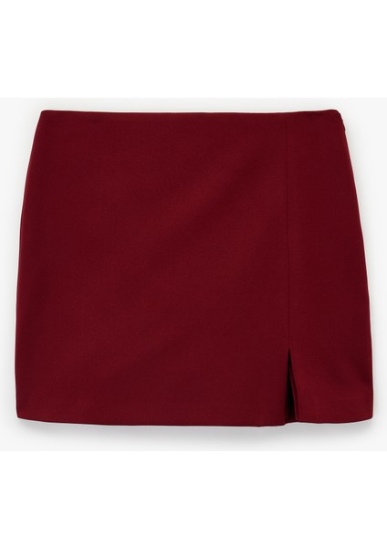 Yırtmaç Detaylı Mini Şort Etek