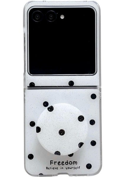Motorola Razr 60 Için Tutuculu Simli Toz Noktalı Kılıf (Yurt Dışından)