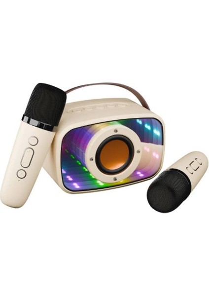 MD-57BT Endless 5W Tf + USB + Aux + Bt Destekli 2 Wireless Karaoke Mikrofon 1200MAH