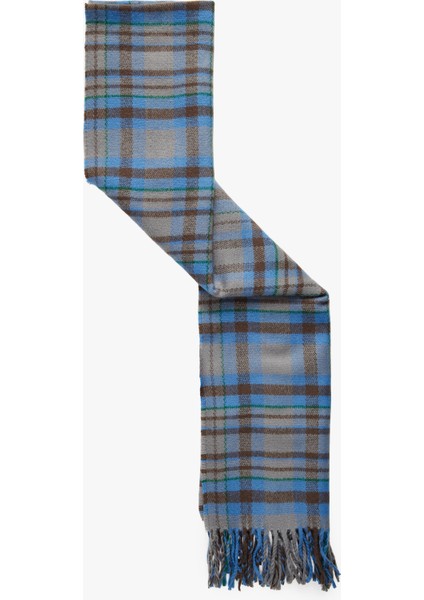 Püsküllü Uzun Ekoseli Atkı