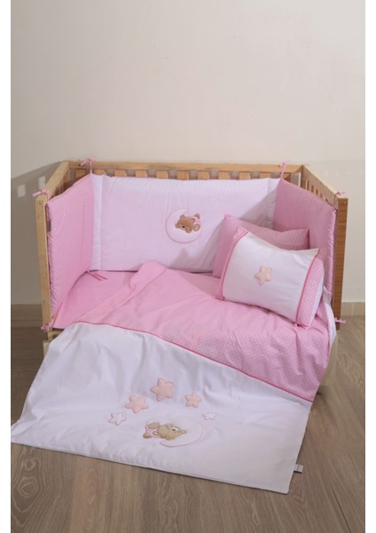 Bebe Yatak Koruma Luna 100% Pamuk Iç 100% Polyester 45X210 cm Pembe