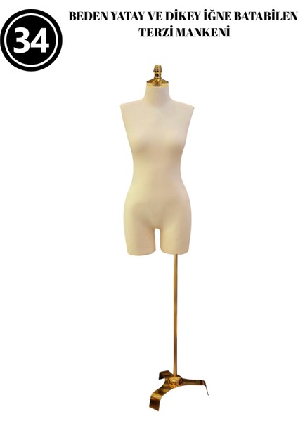 Dikiş Takım Setli - 34 Beden Pantolon Giyebilen Iğne Batabilen Terzi Mankeni – Prova Tasarım Mankeni