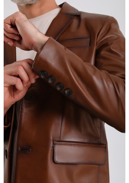 Alba Erkek Deri Blazer Ceket