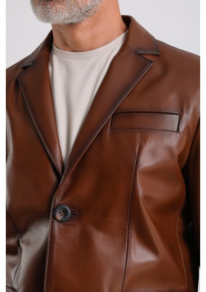 Alba Erkek Deri Blazer Ceket