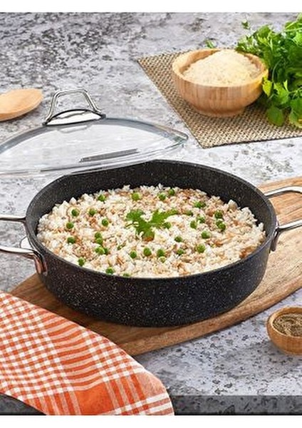 30 cm Karnıyarık Tenceresi Granit İç Yüzey Kolay Temizlik Özelliği ile fiyatları