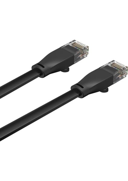 Unıtek Cat6 Patch Kablo 2mt Flat 1gbps, Siyah (C1810GBK)