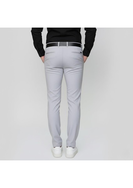 Slim Fit Yan Cep Esnek Pamuklu Casuel Gri Pantolon P 1088