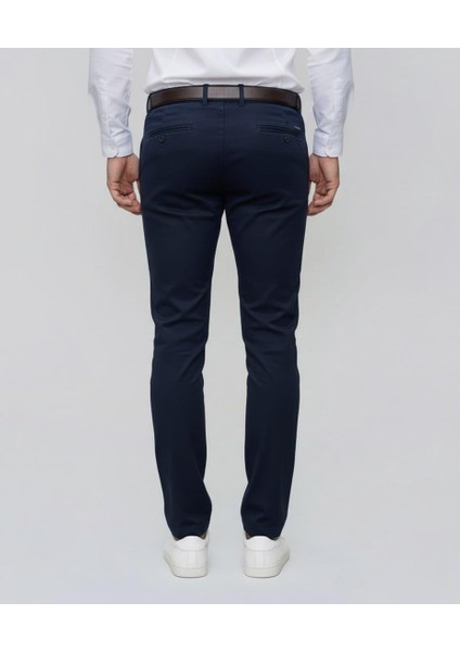 Slim Fit Yan Cep Esnek Pamuklu Casuel Lacivert Pantolon P 1088