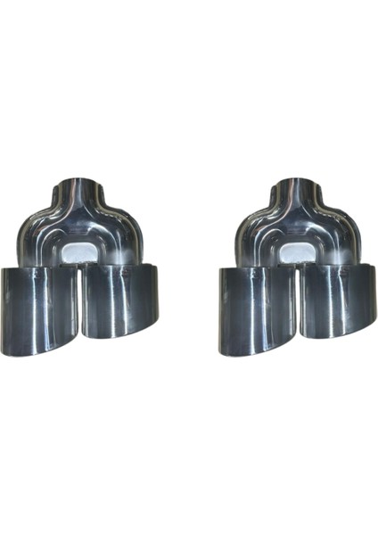 🚗 Krom 2’li Elips Model Çift Takım Egzoz Ucu | Paslanmaz Çelik & Şık Görünüm