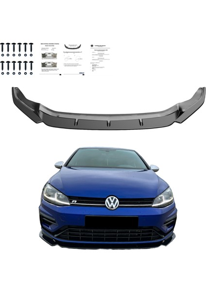 Vw Golf Mk7.5 R 2017-2020 Uyumlu Ön Lip Version 3 – Dinamik ve Agresif Tampon Altı Görünüm fiyatları