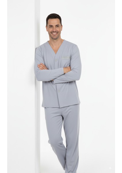 Erkek Pijama Takımı Pamuk Kumaş Klasik Model Cepli Rahat Tam Kalıp OPEPT26PIEROMOD95 fırsatları