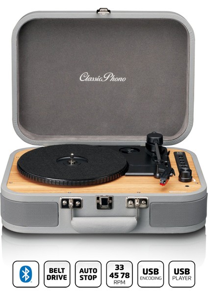 TT-114GY Gri Dahili Hoparlörlü PIKAP-TT-114GY fırsatları