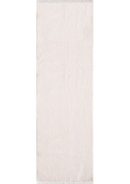 Modern Saçaklı Kaymaz Taban Tavşan Tüyü Kolay Temizlenebilir Yıkanabilir Salon Oturma Odası Yolluk Mutfak Halısı Krem Renk fiyatları
