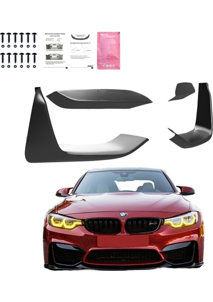 Bmw M3 F80 2014-2018 / M4 F82 2014-2021 Uyumlu Ön Flap 4 Parça – Sportif Görünüm ve Ek Koruma
