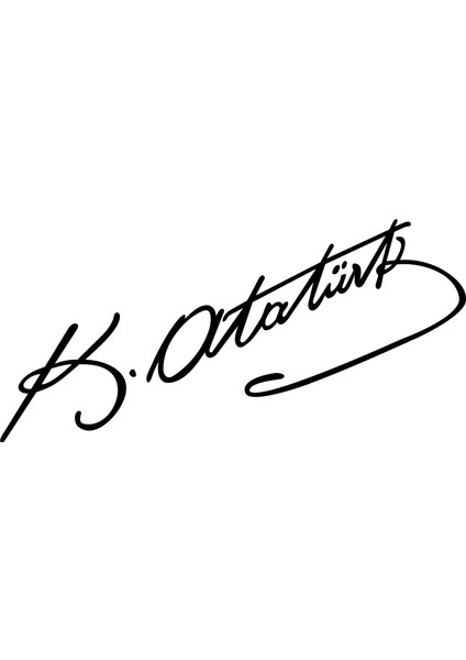 Mustafa Kemal Atatürk Imzası Araba Cam Sticker (20x5,5cm) Siyah Renk