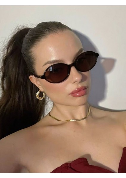 Miux Kahverengi oval Güneş Gözlüğü Miuxkahve1