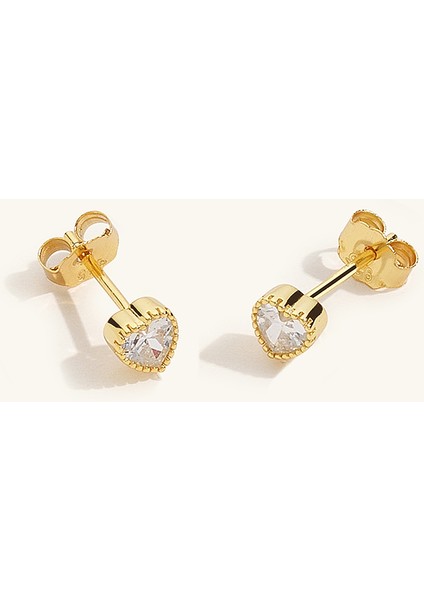 Mini Kalp Figürlü Zirkon Tek Taş Küpe fiyatları