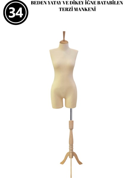 Dikiş Takım Setli - 34 Beden Pantolon Giyebilen Iğne Batabilen Terzi Mankeni – Prova Tasarım Mankeni